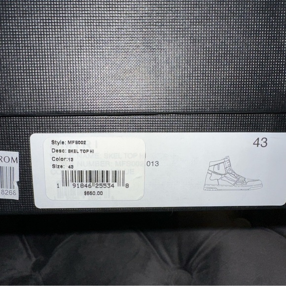New Size 43 Amiri Skeleton Bone High-Top Sneakers - Picture 8 of 10